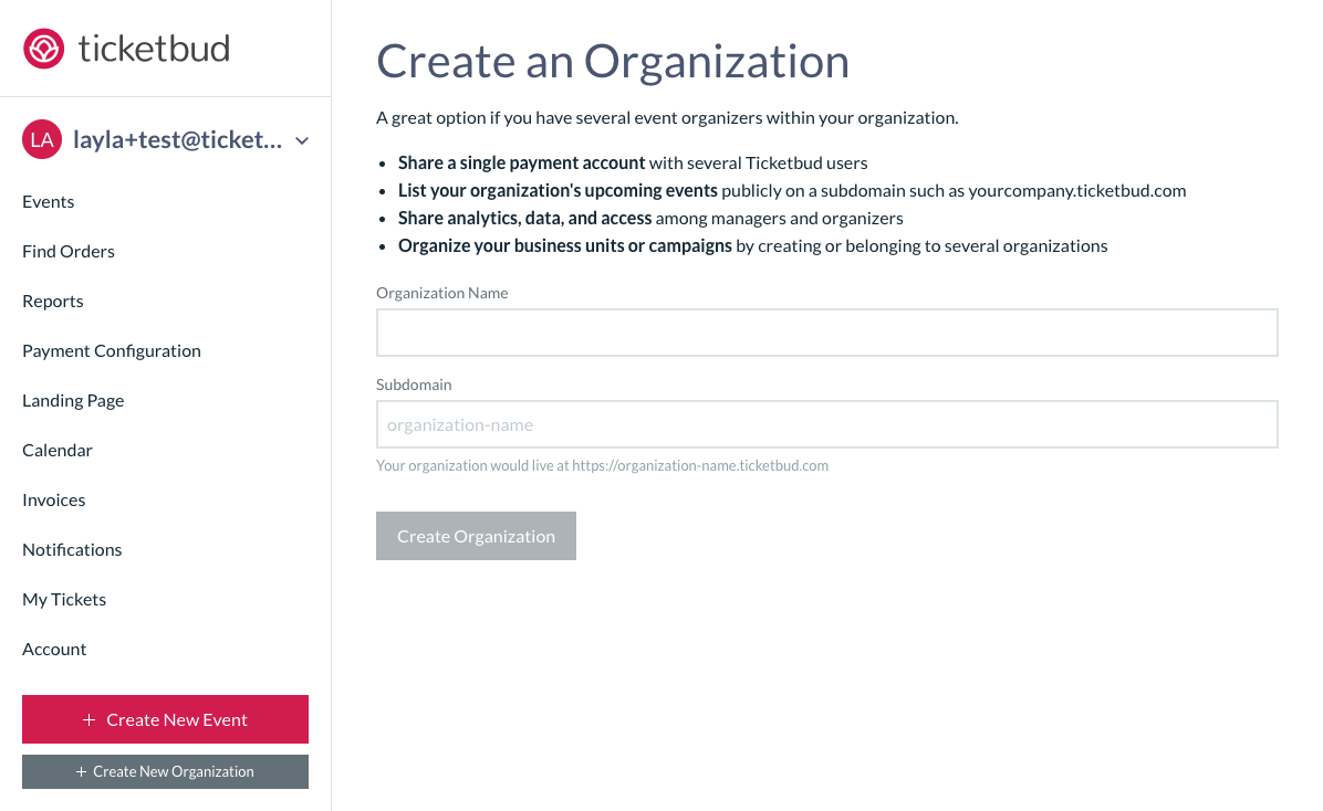 How To Create An Organization On Ticketbud Ticketbud Help Center 