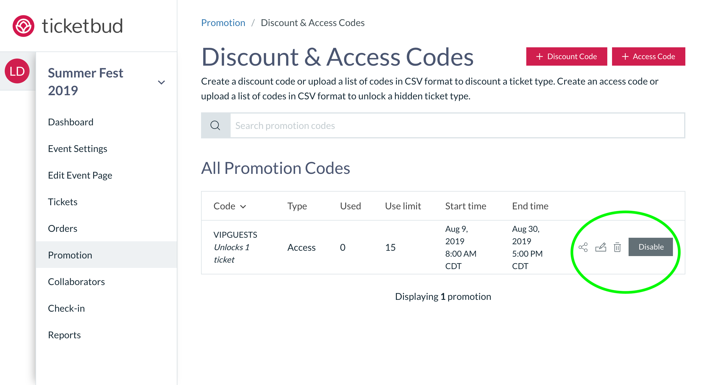 Create Access Codes Ticketbud Help Center 